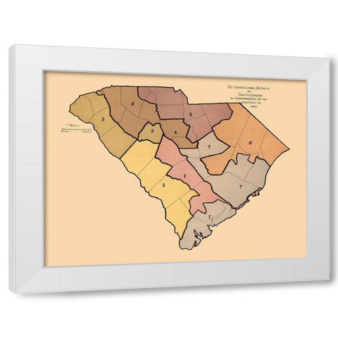 South Carolina -1882 White Modern Wood Framed Art Print by Unknown