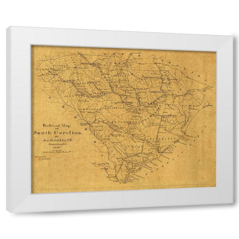 South Carolina - Hotchkiss 1880 White Modern Wood Framed Art Print by Hotchkiss