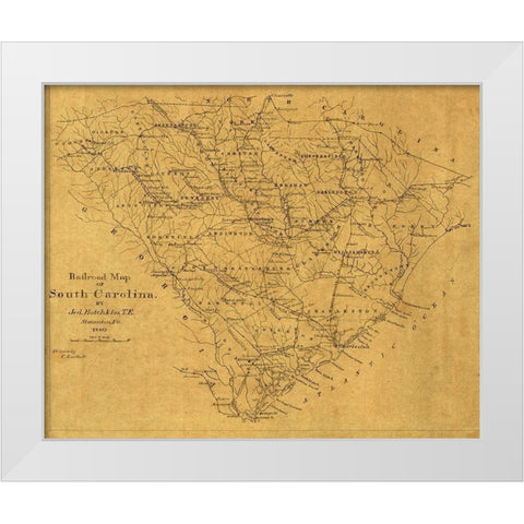 South Carolina - Hotchkiss 1880 White Modern Wood Framed Art Print by Hotchkiss