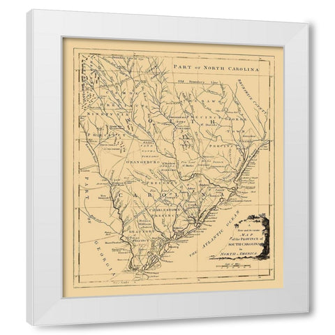 South Carolina -1779 White Modern Wood Framed Art Print by Unknown