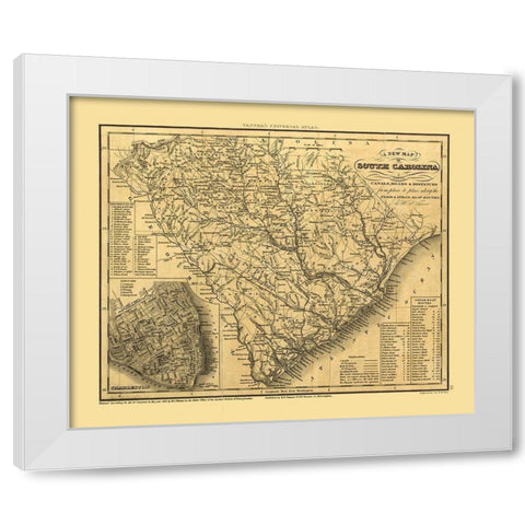 South Carolina - Tanner 1836 White Modern Wood Framed Art Print by Tanner