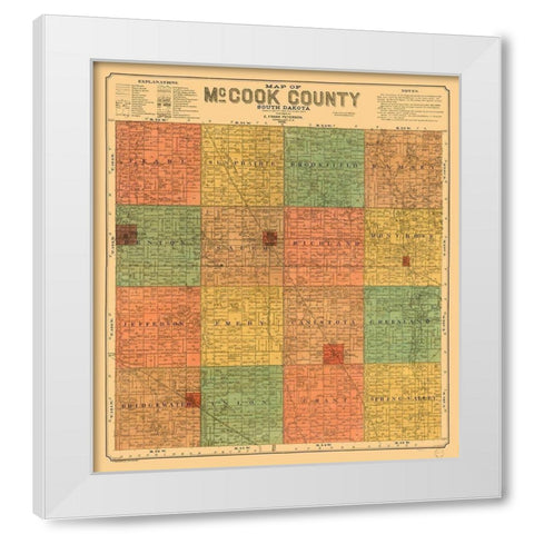 McCook County South Dakota - Peterson 1900 White Modern Wood Framed Art Print by Peterson