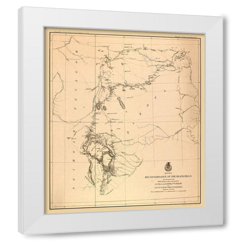 South Dakota Black Hills - Ludlow 1874 White Modern Wood Framed Art Print by Ludlow