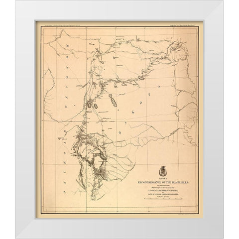 South Dakota Black Hills - Ludlow 1874 White Modern Wood Framed Art Print by Ludlow