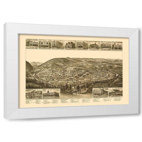 Harriman Tennessee - Burleigh 1892 White Modern Wood Framed Art Print by Burleigh