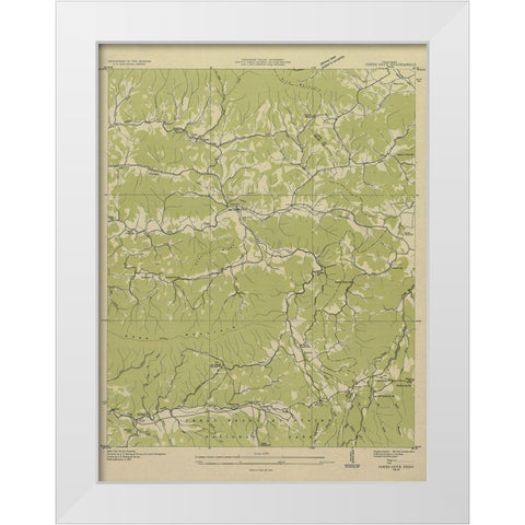 Jones Cove Tennessee Quad - USGS 1935 White Modern Wood Framed Art Print by USGS