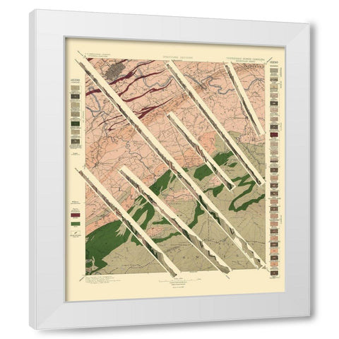 Knoxville Tennessee North Carolina Sheet White Modern Wood Framed Art Print by USGS