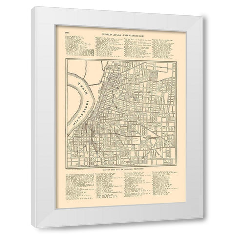 Memphis Tennessee - Reynold 1921 White Modern Wood Framed Art Print by Reynold
