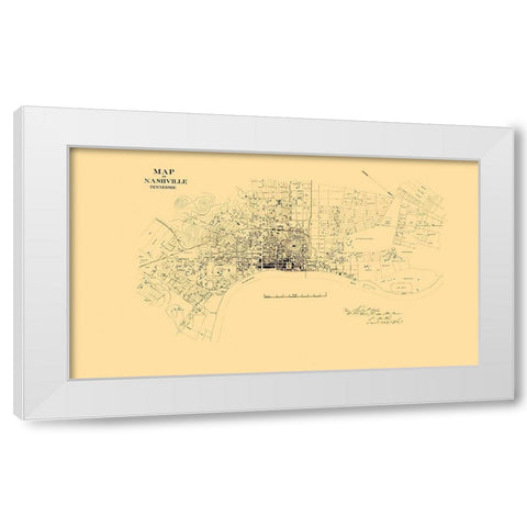 Nashville Tennessee Landowner - Poe 1864 White Modern Wood Framed Art Print by Poe