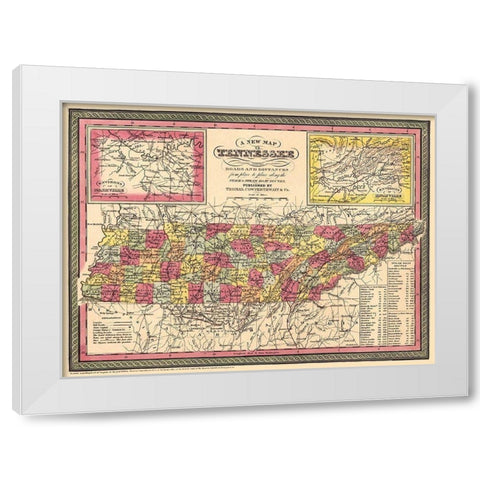 Tennessee - Thomas 1850 White Modern Wood Framed Art Print by Thomas