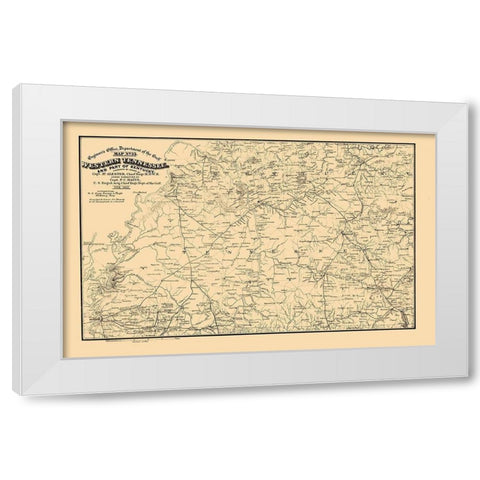 West Tennessee, Part of Kentucky 1865 White Modern Wood Framed Art Print by von Reizenstein