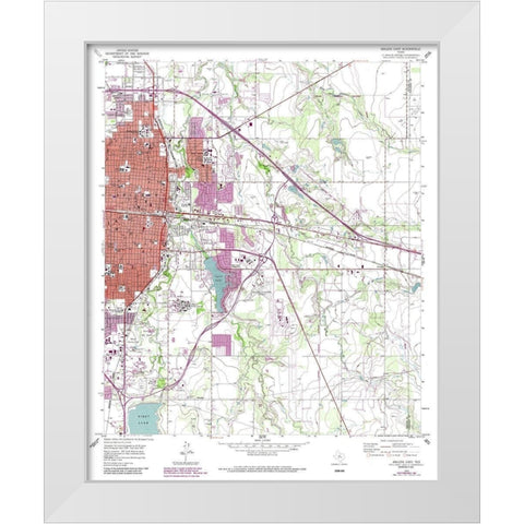 East Abilene Texas Quad - USGS 1957 White Modern Wood Framed Art Print by USGS