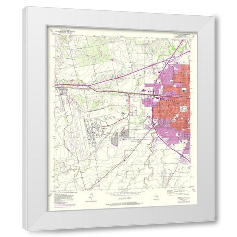 West Abilene Texas Quad - USGS 1957 White Modern Wood Framed Art Print by USGS