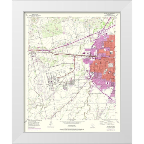 West Abilene Texas Quad - USGS 1957 White Modern Wood Framed Art Print by USGS