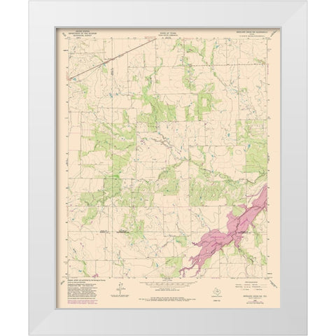 North West Antelope Creek Texas Quad - USGS 1962 White Modern Wood Framed Art Print by USGS