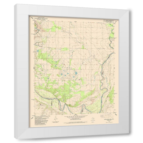 Ayers Island Texas Quad - USGS 1985 White Modern Wood Framed Art Print by USGS
