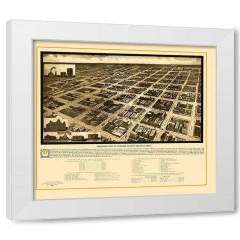 Amarillo Texas - Sturdivant 1912 White Modern Wood Framed Art Print by Sturdivant