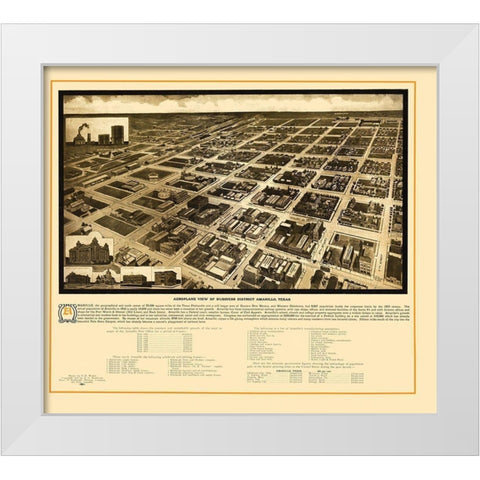 Amarillo Texas - Sturdivant 1912 White Modern Wood Framed Art Print by Sturdivant