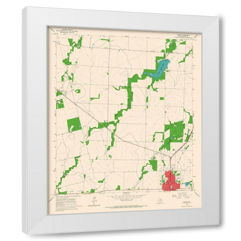 Anson Texas Quad - USGS 1965 White Modern Wood Framed Art Print by USGS