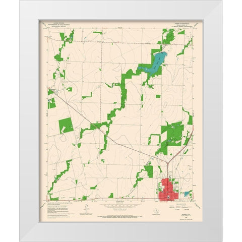 Anson Texas Quad - USGS 1965 White Modern Wood Framed Art Print by USGS