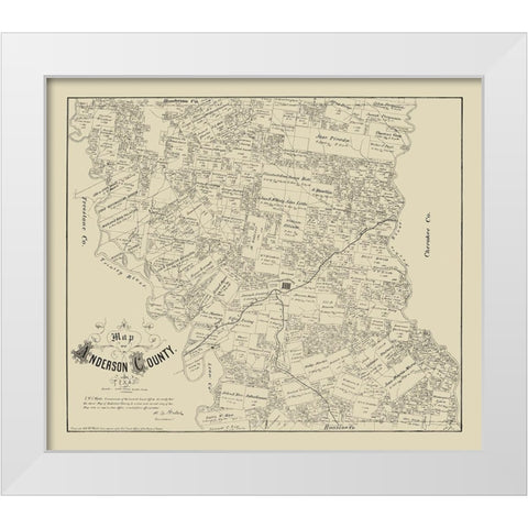 Anderson County Texas - Walsh 1879 White Modern Wood Framed Art Print by Walsh