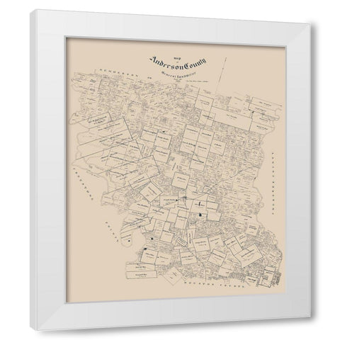 Anderson County Texas - Walker 1903 White Modern Wood Framed Art Print by Walker