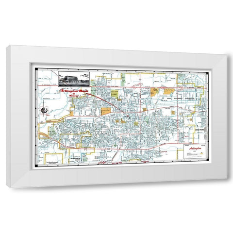 Arlington Texas - Ashburn 1960 White Modern Wood Framed Art Print by Ashburn
