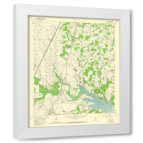 Argyle Texas Quad - USGS 1960 White Modern Wood Framed Art Print by USGS