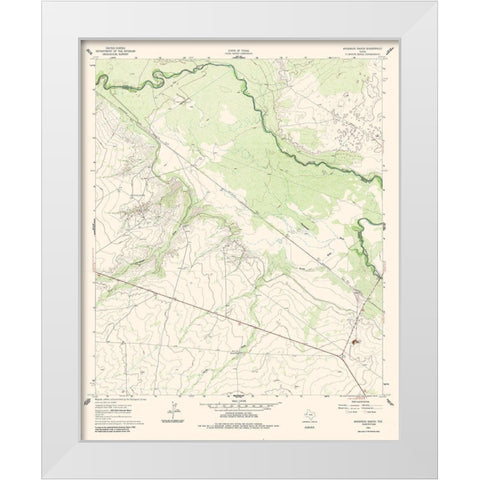 Anderson Ranch Texas Quad - USGS 1961 White Modern Wood Framed Art Print by USGS
