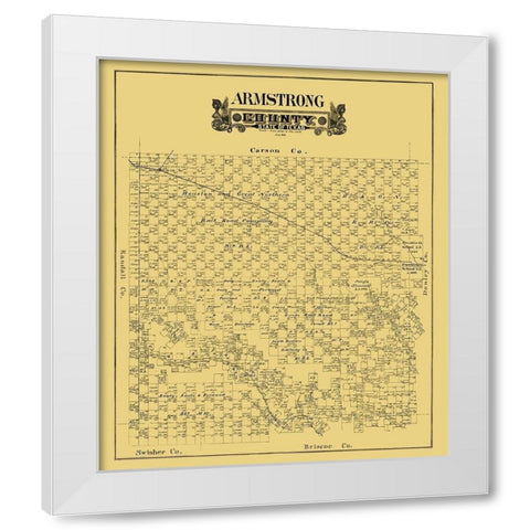Armstrong County Texas - 1888 White Modern Wood Framed Art Print by Unknown