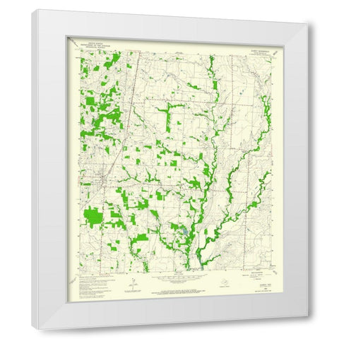 Aubrey Texas Quad - USGS 1960 White Modern Wood Framed Art Print by USGS
