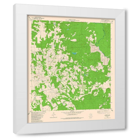 Augusta Texas Quad - USGS 1982 White Modern Wood Framed Art Print by USGS