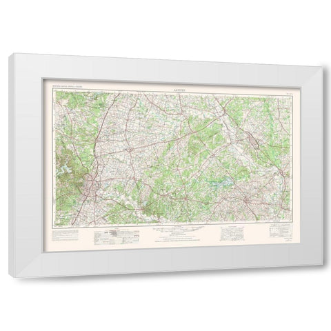 Austin Texas Quad - USGS 1954 White Modern Wood Framed Art Print by USGS