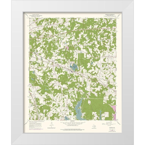 Bascom Texas Quad - USGS 1966 White Modern Wood Framed Art Print by USGS