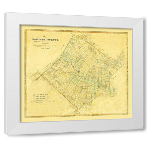 Bastrop County Texas - Rosenberg 1861 White Modern Wood Framed Art Print by Rosenberg