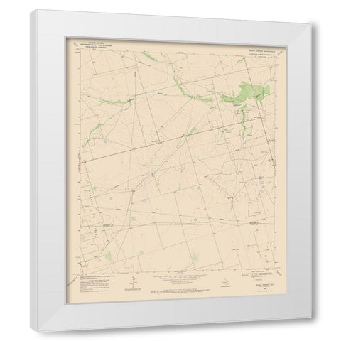 Benge Corner Texas Quad - USGS 1968 White Modern Wood Framed Art Print by USGS