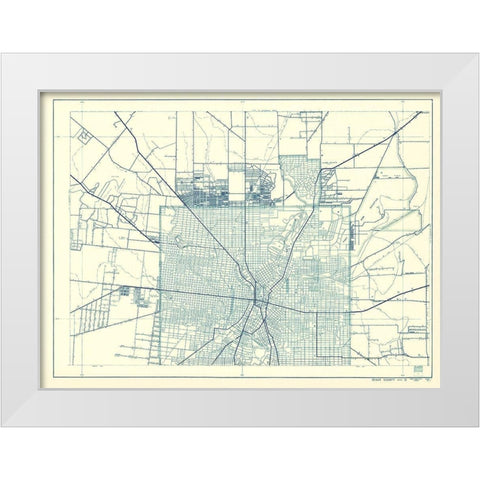 Bexar Texas Highway - Highway Dept 1936 White Modern Wood Framed Art Print by Highway Dept