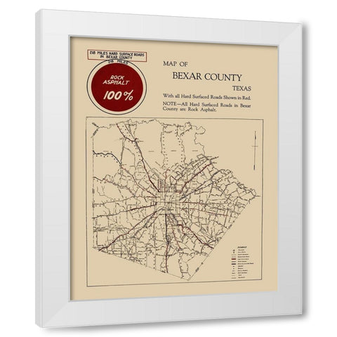 Bexar Texas Road - 1923 White Modern Wood Framed Art Print by Unknown