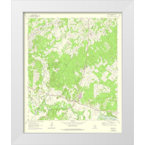Belmont Texas Quad - USGS 1964 White Modern Wood Framed Art Print by USGS