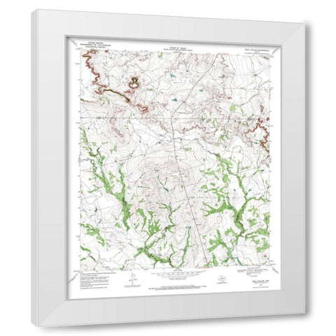 Beal Hollow Texas Quad - USGS 1969 White Modern Wood Framed Art Print by USGS