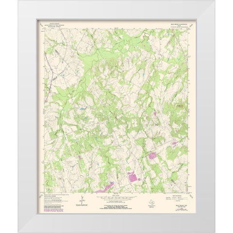 Bald Mound Texas Quad - USGS 1963 White Modern Wood Framed Art Print by USGS