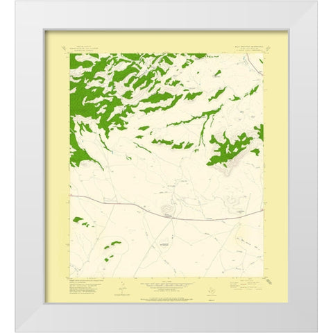 Blue Mountain Texas Quad - USGS 1978 White Modern Wood Framed Art Print by USGS
