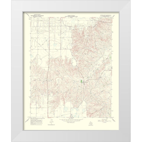Bowers City Texas Quad - USGS 1970 White Modern Wood Framed Art Print by USGS