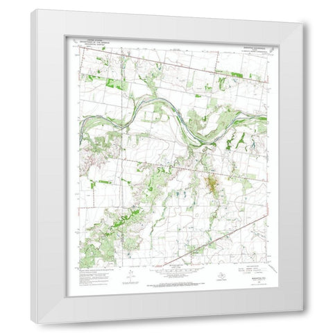 Bomarton Texas Quad - USGS 1966 White Modern Wood Framed Art Print by USGS