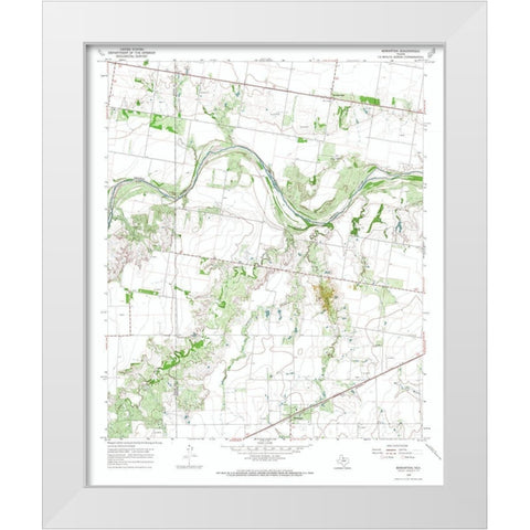 Bomarton Texas Quad - USGS 1966 White Modern Wood Framed Art Print by USGS