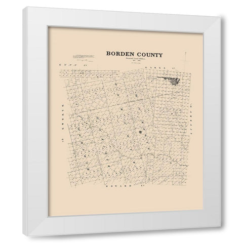 Borden County Texas - 1892 White Modern Wood Framed Art Print by Unknown