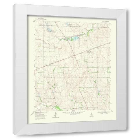 Briscoe Texas Quad - USGS 1965 White Modern Wood Framed Art Print by USGS