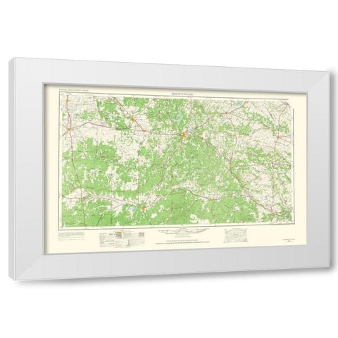 Brownwood Texas Quad - USGS 1965 White Modern Wood Framed Art Print by USGS