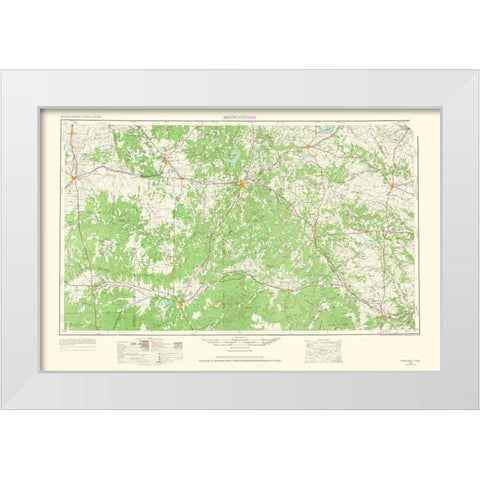 Brownwood Texas Quad - USGS 1965 White Modern Wood Framed Art Print by USGS
