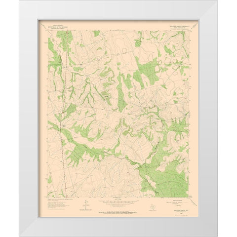 Ballinger Ranch Texas Quad - USGS 1963 White Modern Wood Framed Art Print by USGS